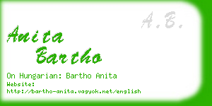 anita bartho business card